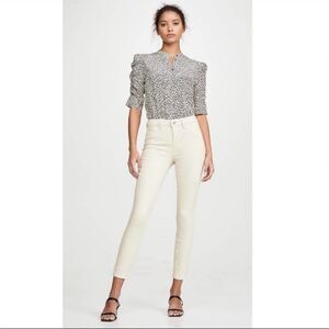 L’Agence Margot High Rise Skinny Jeans in Granite Cream Size 27